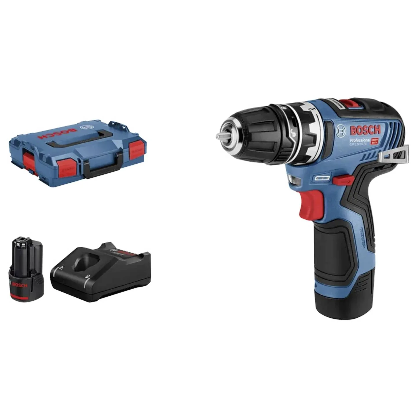 Bosch Professional GSR 12V-35 FC 06019H3001 Akku-Bohrschrauber 12 V Li-Ion inkl. 2. Akku, inkl. Ladegerät, inkl. Koffer