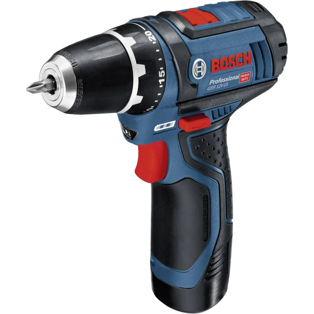 Bosch Professional GSR 12V-15 0615990G6L Akku-Bohrschrauber 12 V 2 Ah, 4 Ah Li-Ion inkl. 2. Akku, inkl. Ladegerät, mit Z