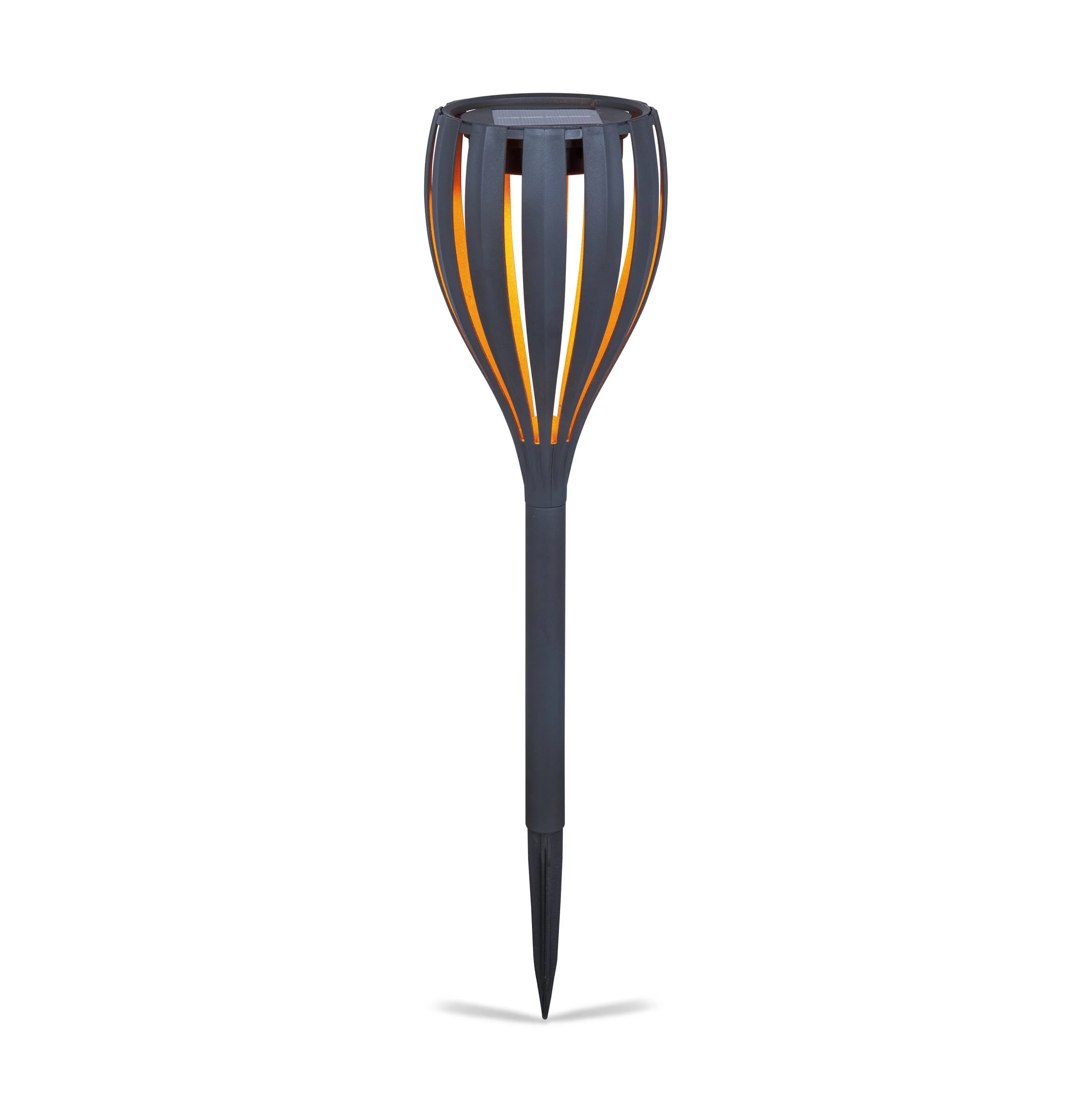 esotec malabo solarleuchte gartenfackel led steckbar 38 cm bernstein