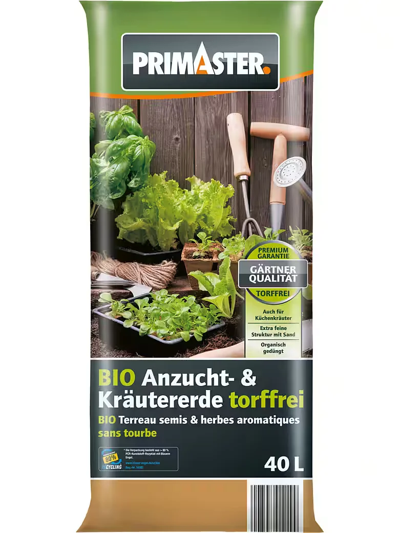 PRIMASTER Spezialerde Bio Kräuter und Anzucht Erde torffrei 40