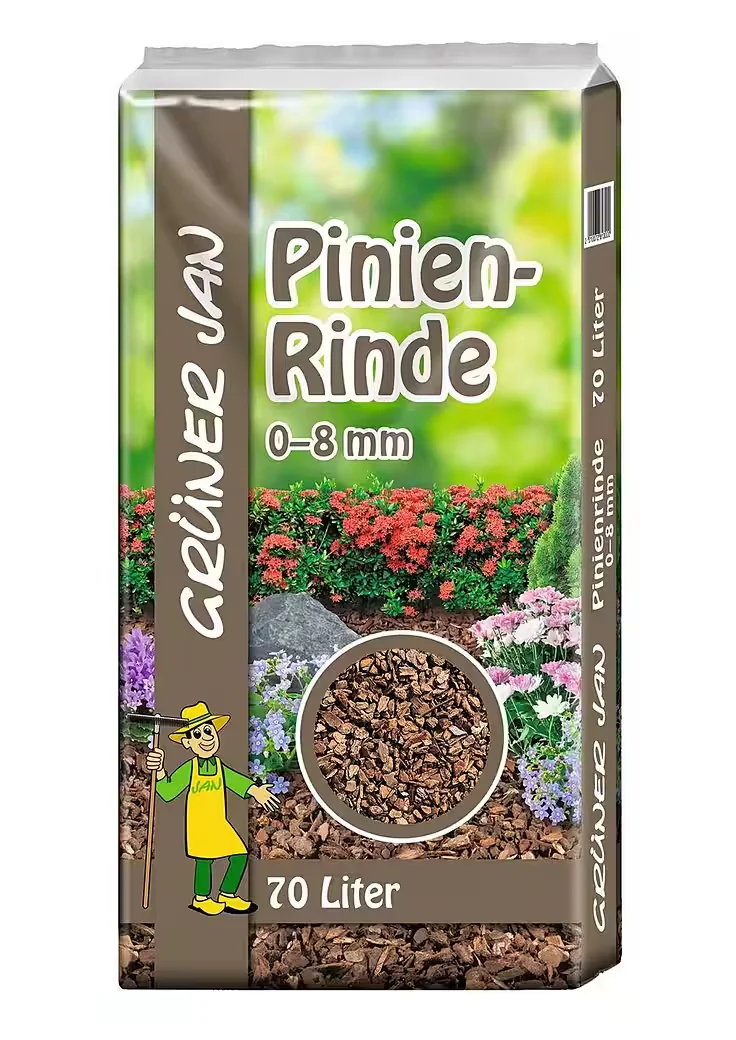 BURI Pinienrinde Rindenmulch 70 L 0 bis 8 mm Körnung Pinienmulch