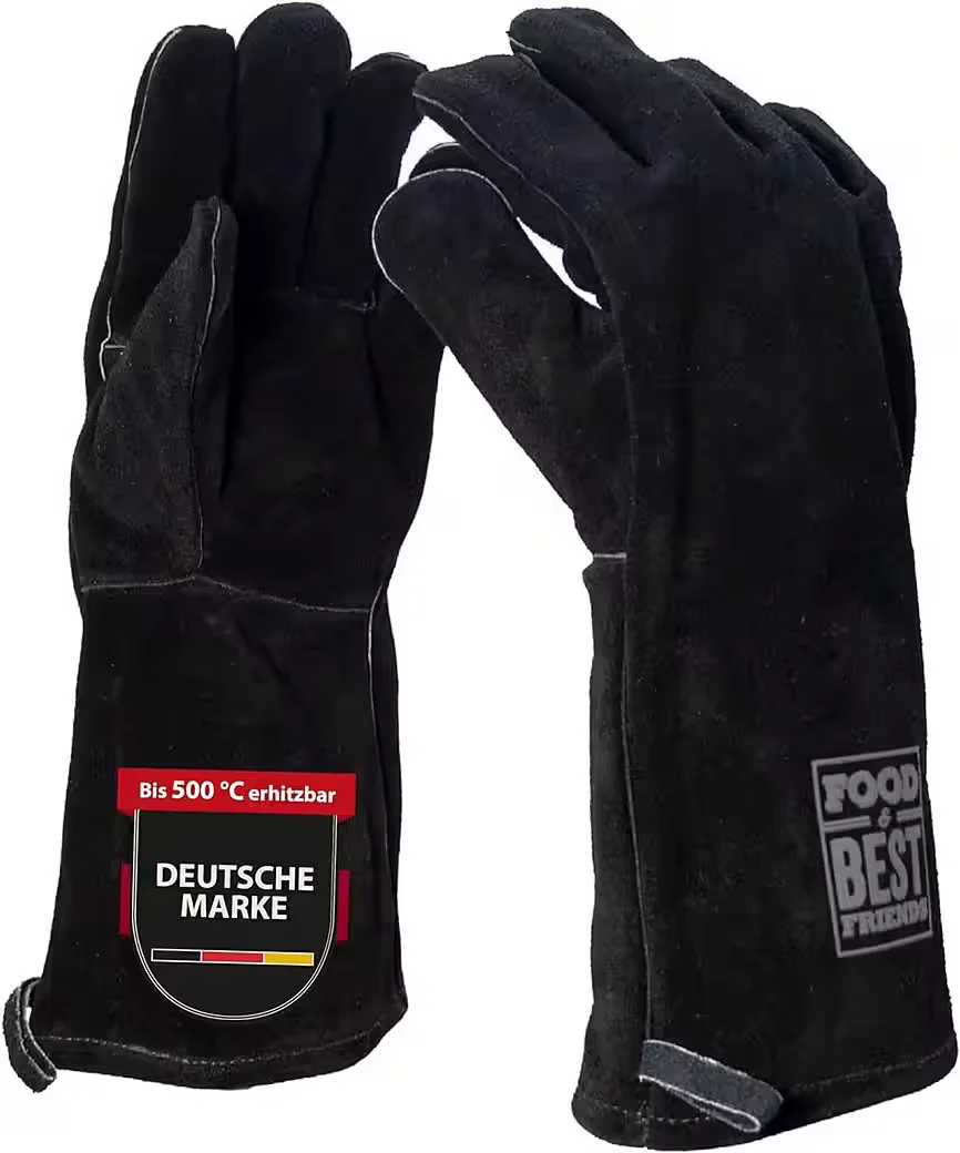 jungfleisch grillhandschuhe schwarz ofenschutzhandschuh