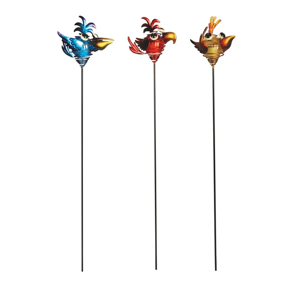 luxform solar led gartenlampe vogel stablampe set 3 stück bird stake