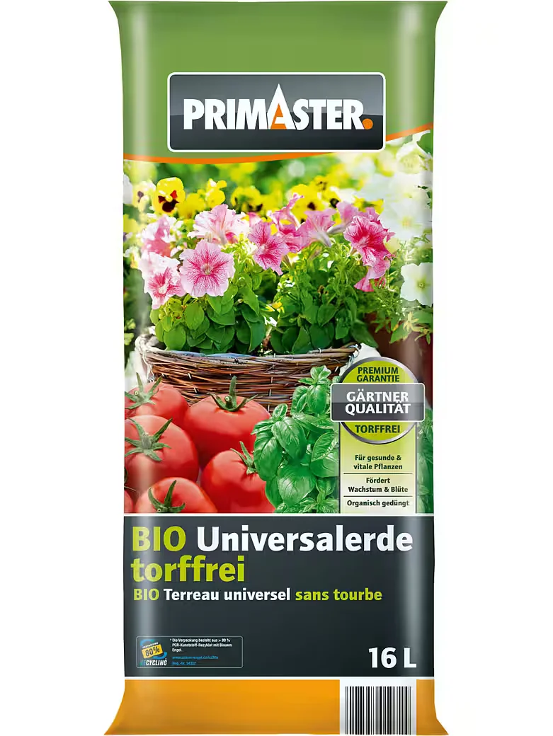 primaster blumenerde bio universalerde 16 l torffrei