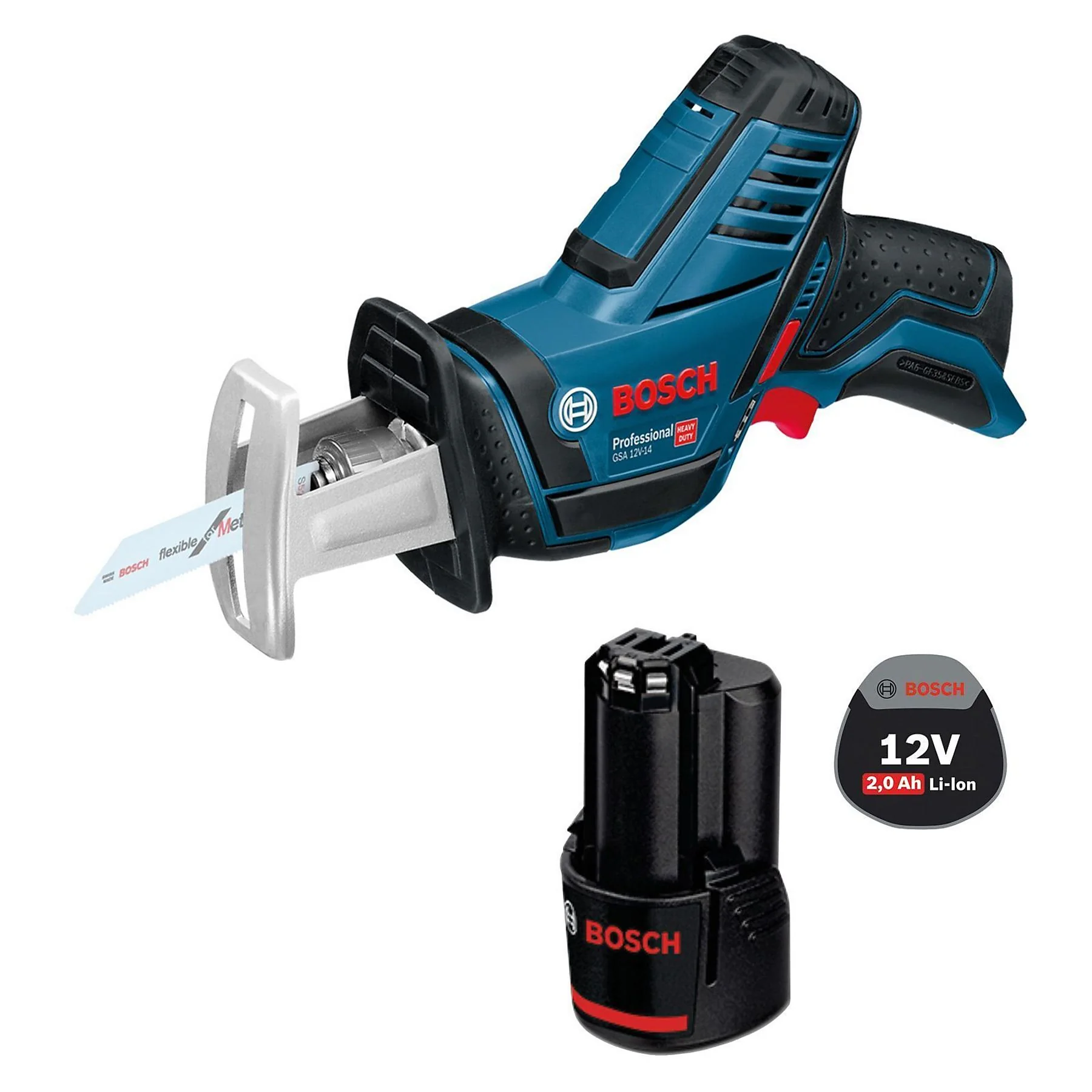 BOSCH GSA 12V-14 Akku-Säbelsäge, 1x 2,0 Ah Akku