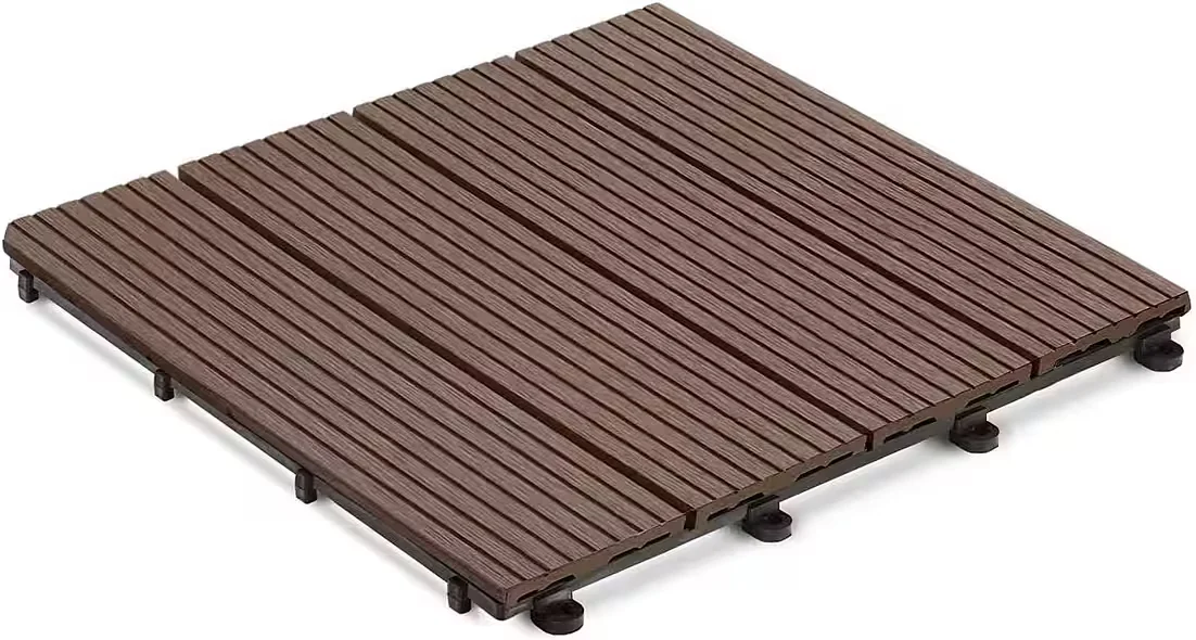 casa pura klickfliesen wpc royal dunkelbraun 30x30 cm drainage